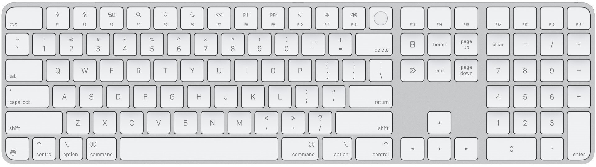 APPLE Magic Keyboard z Touch ID, Numpad (US) Biały Klawiatura