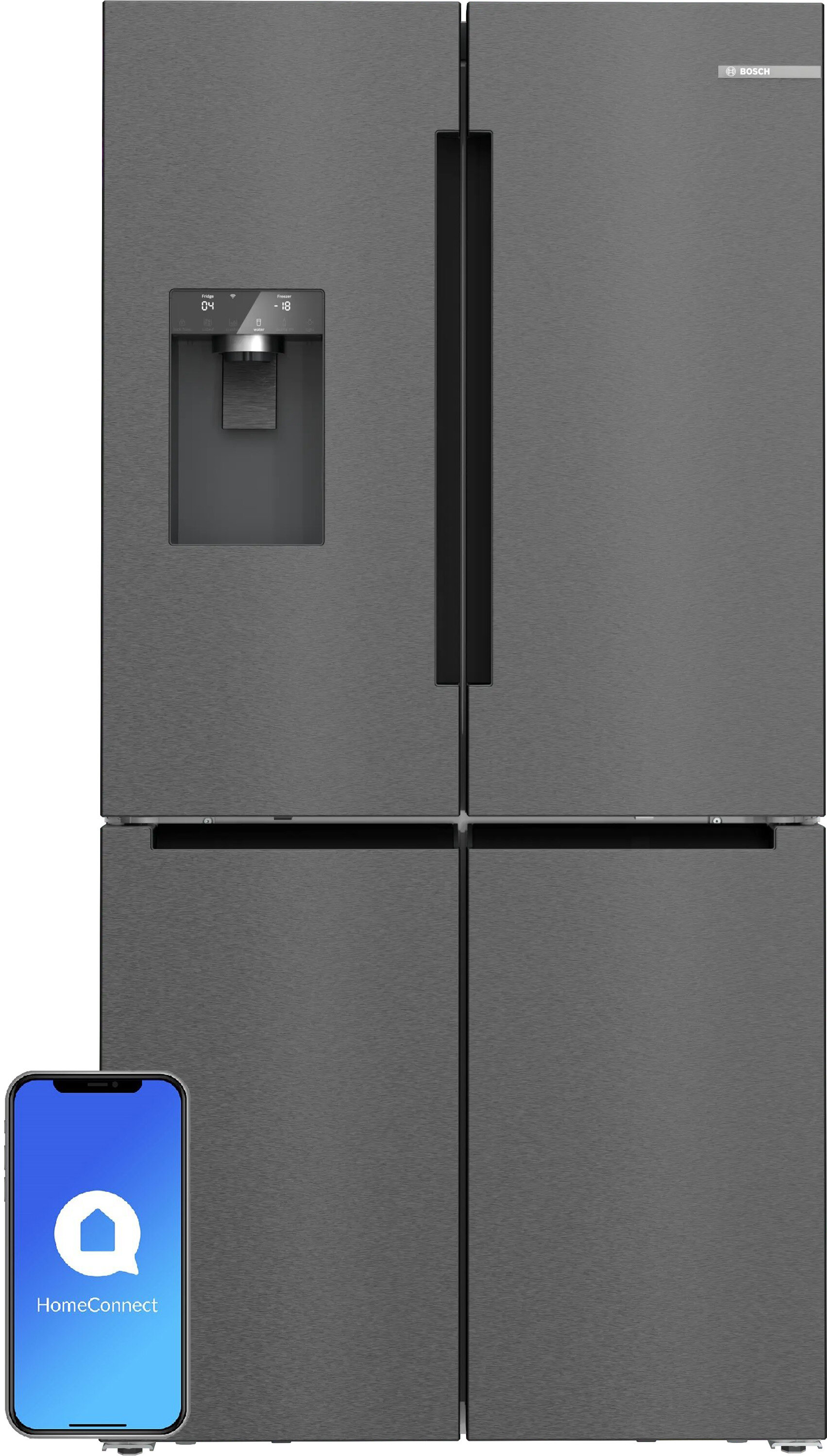 BOSCH KFI96AXEA MD Side by Side No Frost 183cm Czarna Kostkarka