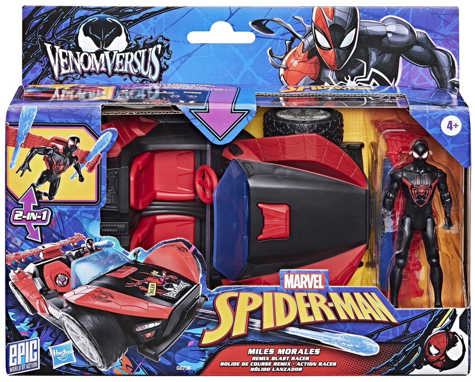 HASBRO Venomversus Spider-Man Miles Remix Blast Racer G07365L0 Figurka ...