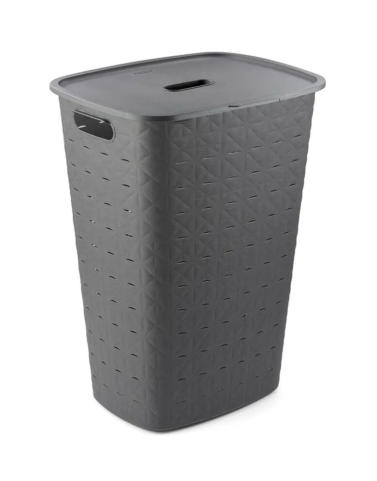 Curver Softex wasmand met deksel - 56L - taupe aanbieding bij Blokker