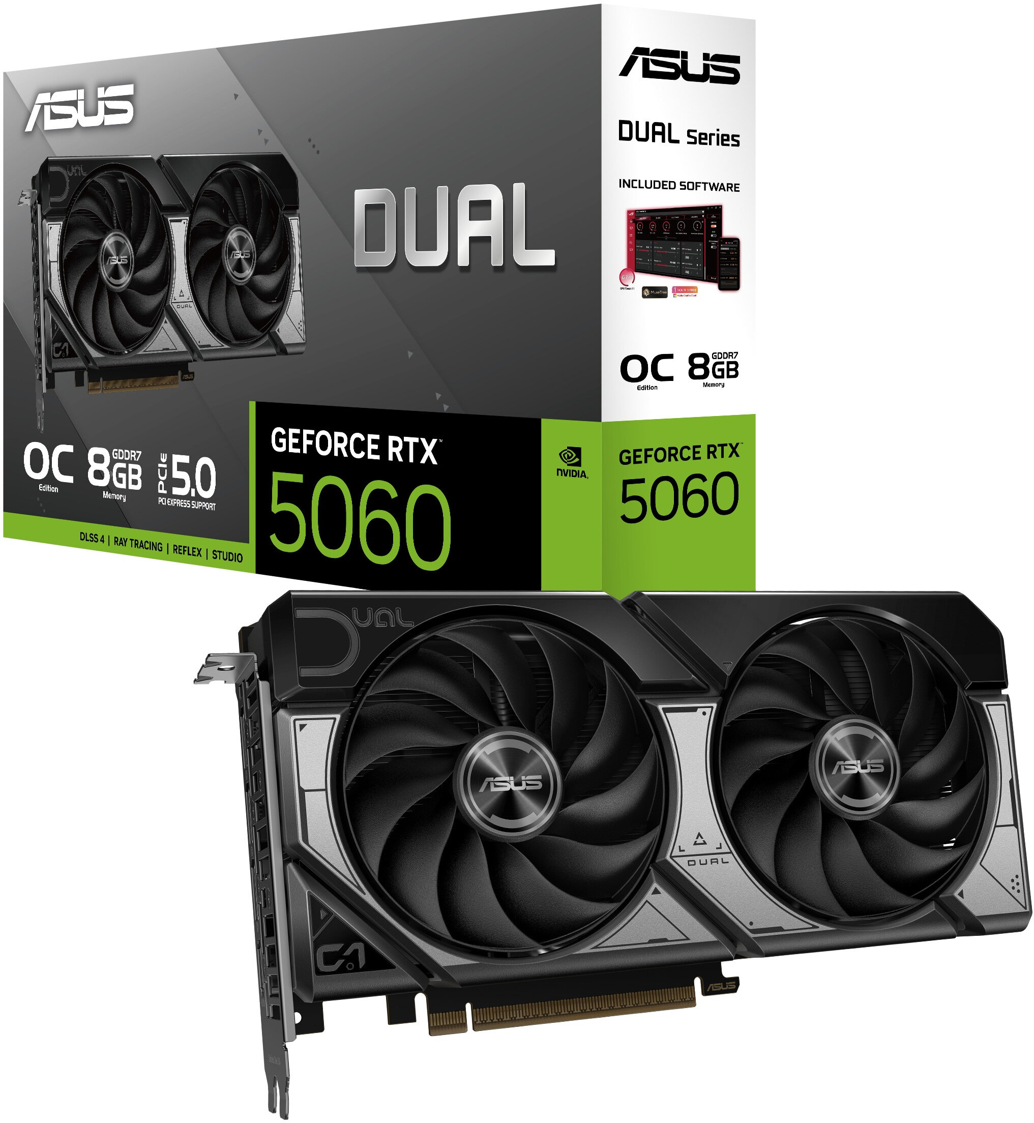 【美品】ASUS Dual GeForce RTX 2060 OC 6G ASUS GeForce RTX 2060 DUAL OC 6GB (90YV0CM1-M0NA00) - Karta