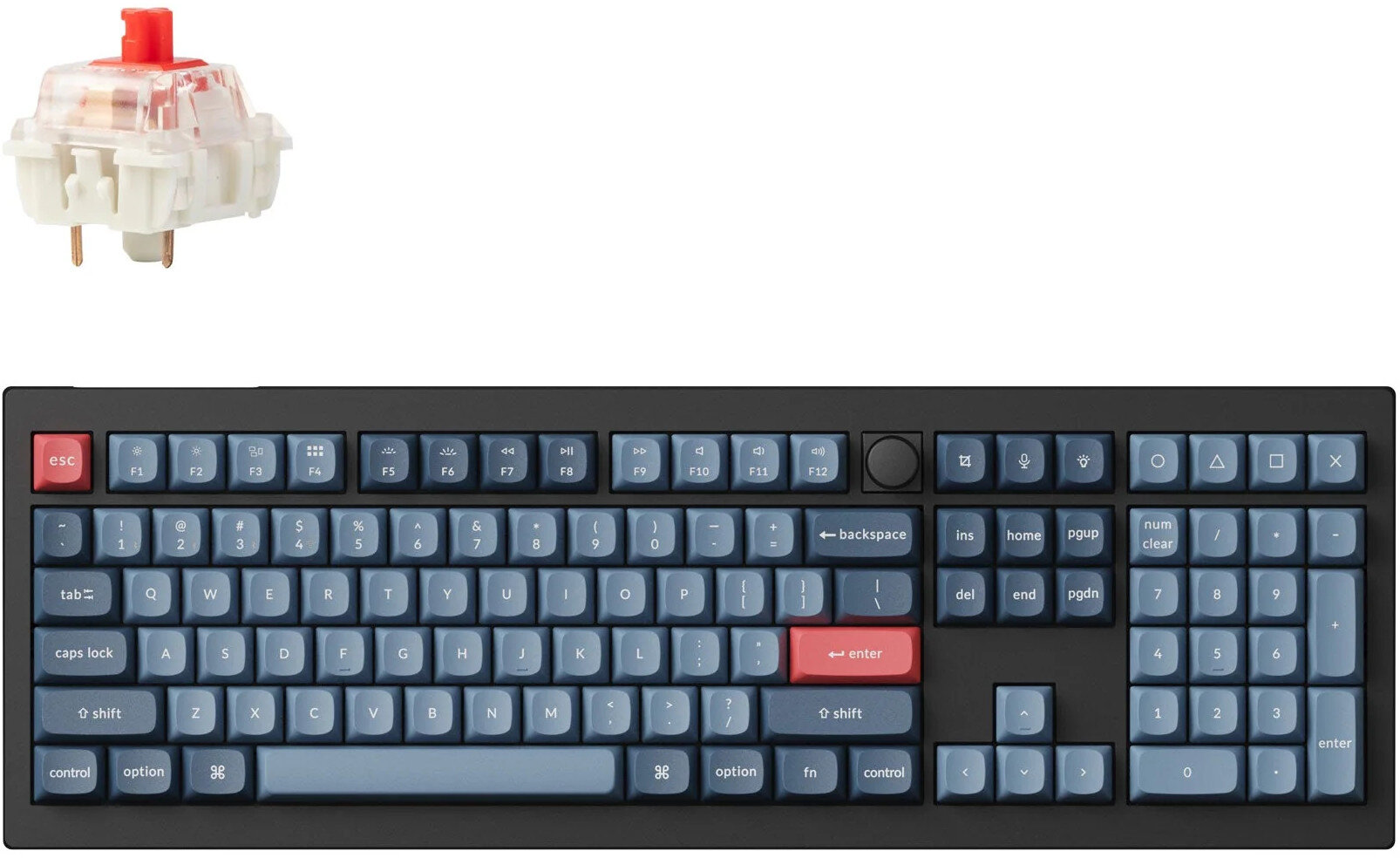 KEYCHRON V6 Max Wireless Switch Gateron Jupiter Red Czarno