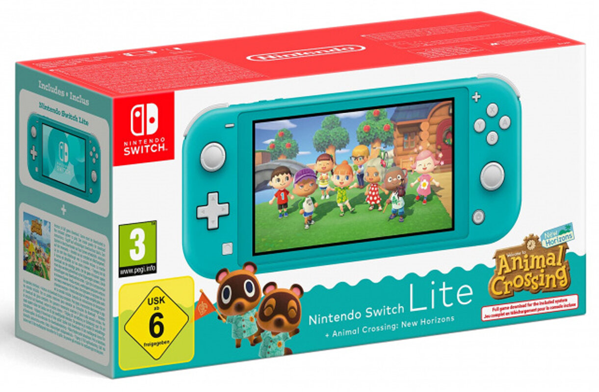 NINTENDO Switch Lite Turkusowy + ACNH Bundle Konsola - niskie ceny