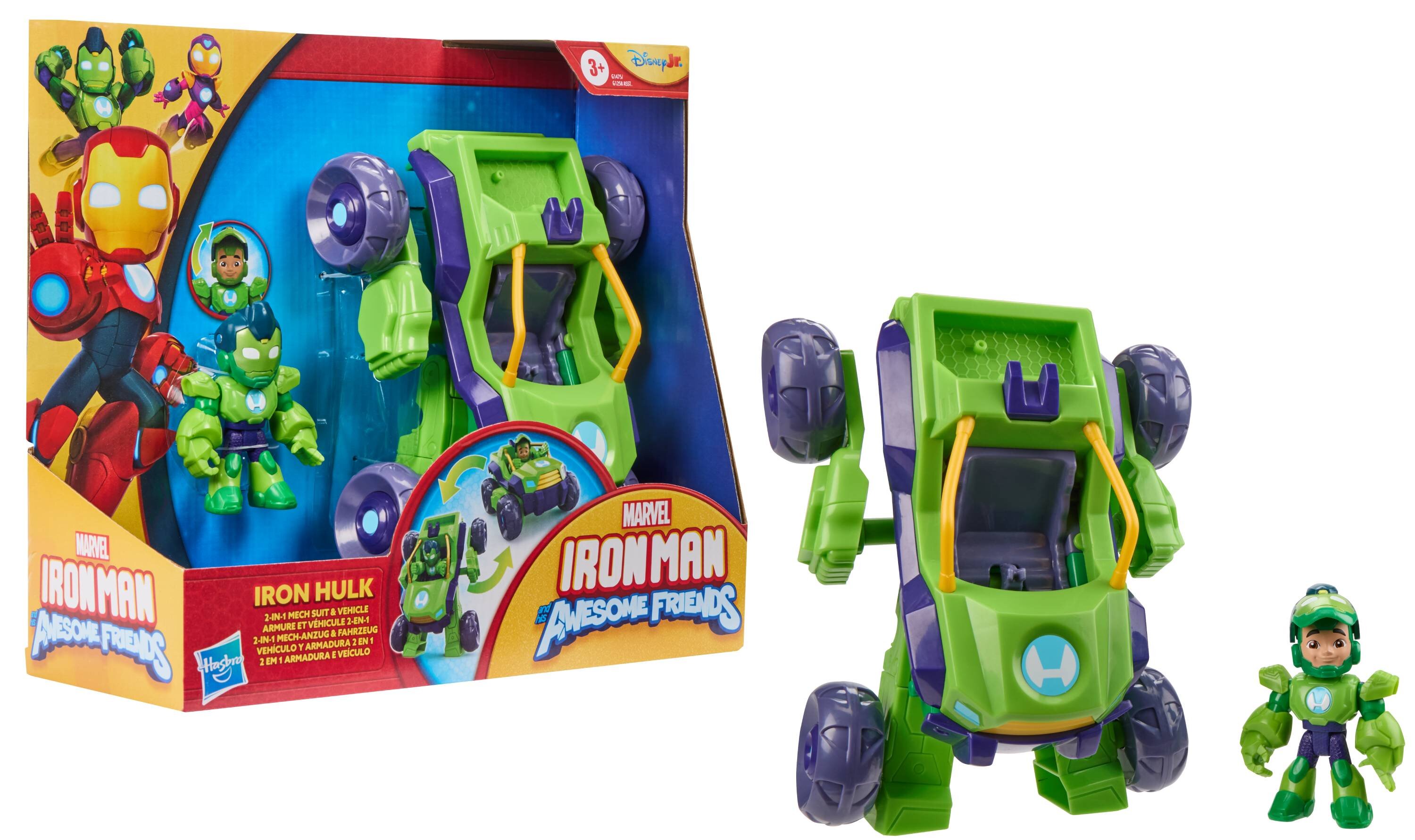 HASBRO Disney Junior Iron Man i Super Ekipa 2w1 Iron hulk G14755P0