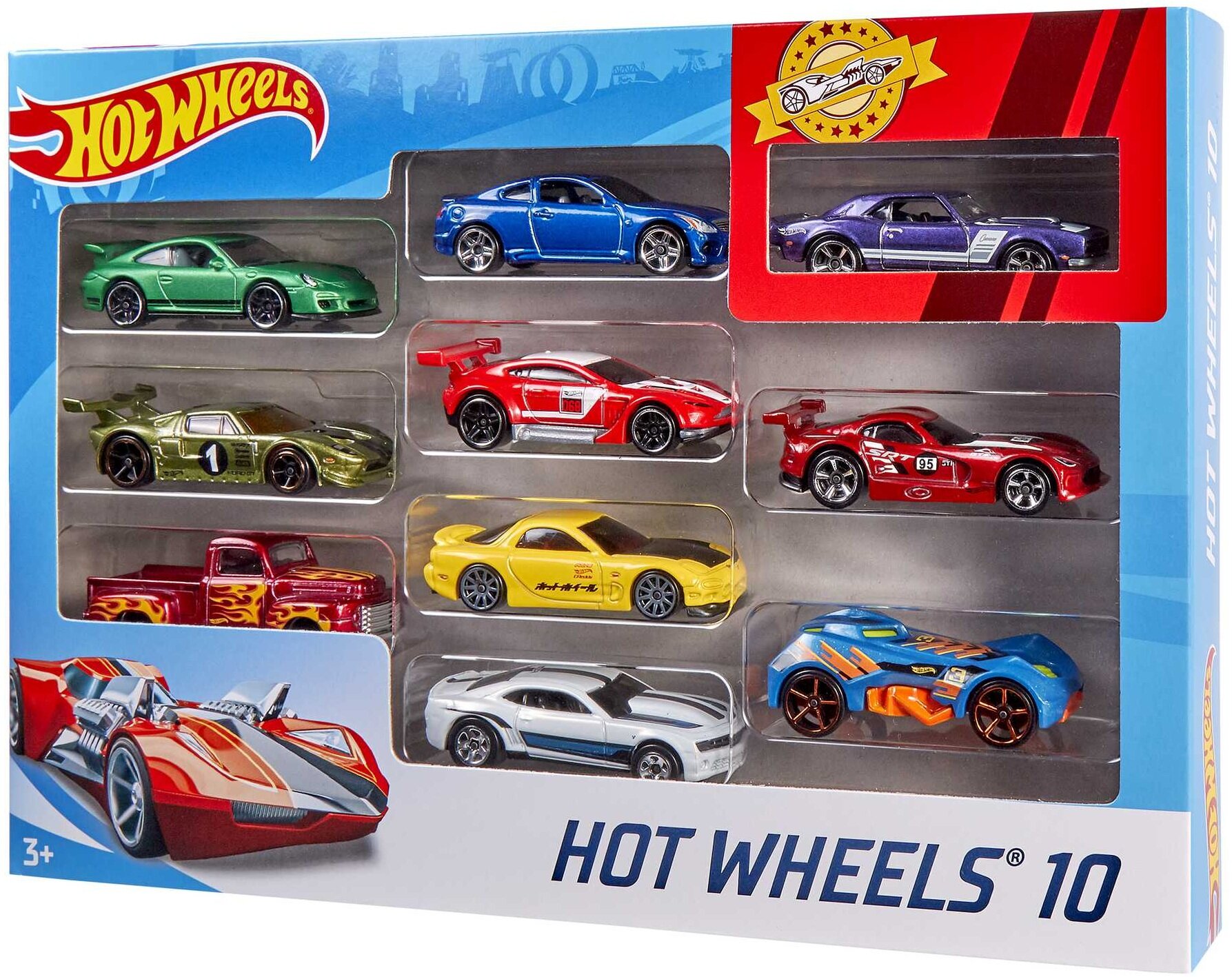 Hot Wheels 54886 (10 szt.) (1 zestaw) Zestaw pojazdów - niskie