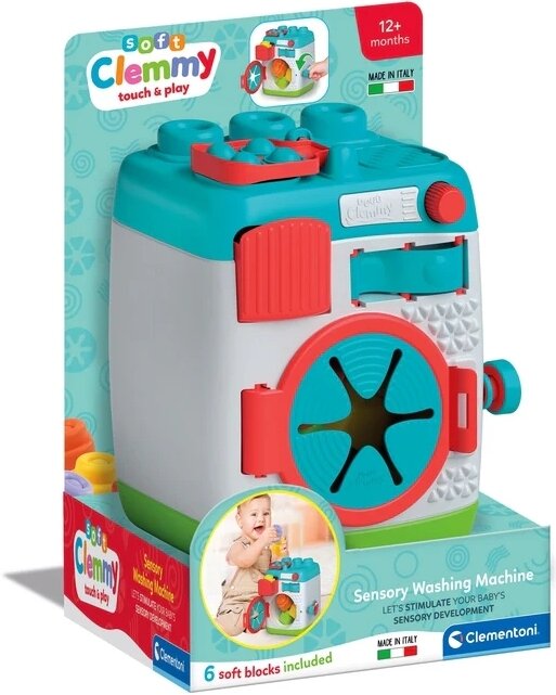 CLEMENTONI Soft Clemmy Pralka sensoryczna 17582 Klocki sensoryczne ...