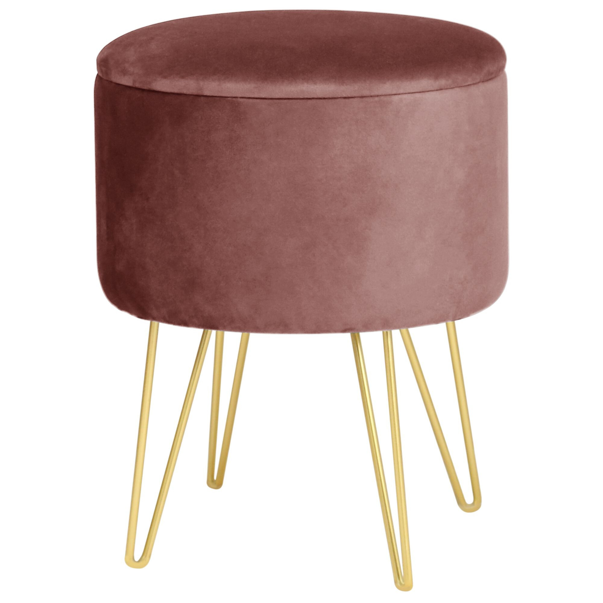 Pouf de Rangement avec Couvercle AKORD LILI velour colour Vert Bouteille hauteur 45 cm