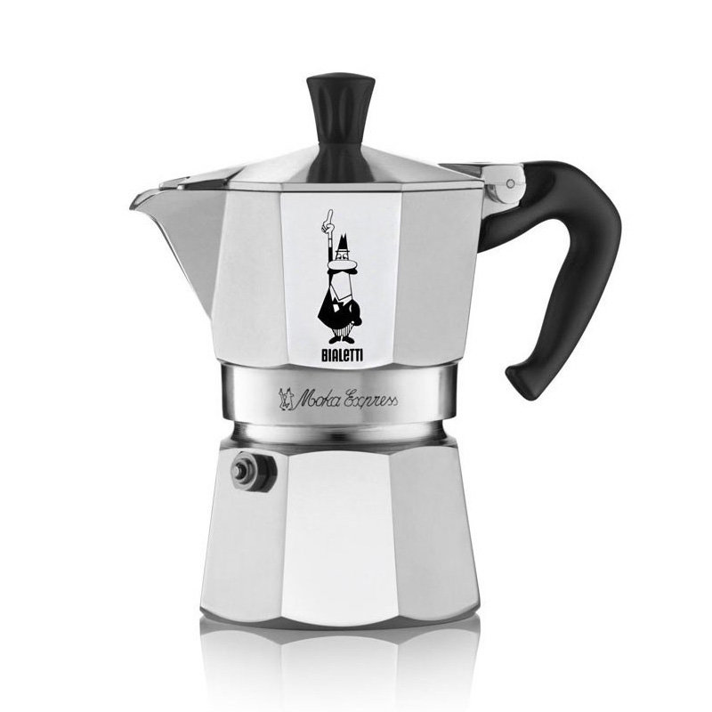 BIALETTI Moka Express 1 TZ Srebrno-czarny 50 ml Kawiarka - niskie