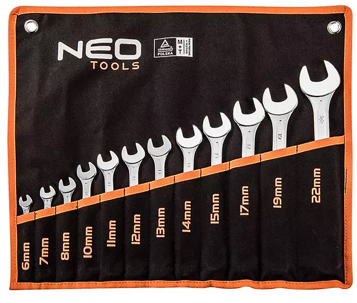 ぬこ NEO TOOLS 09-752 (12 elementów) Zestaw kluczy płasko-oczkowych