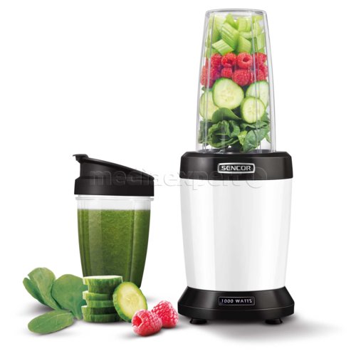 SENCOR Nutri SNB 4300WH (Sportowy) + 2 bidony w komplecie Sencor SNB 4303BK Nutri Blender, Mikser kielichowy cena i