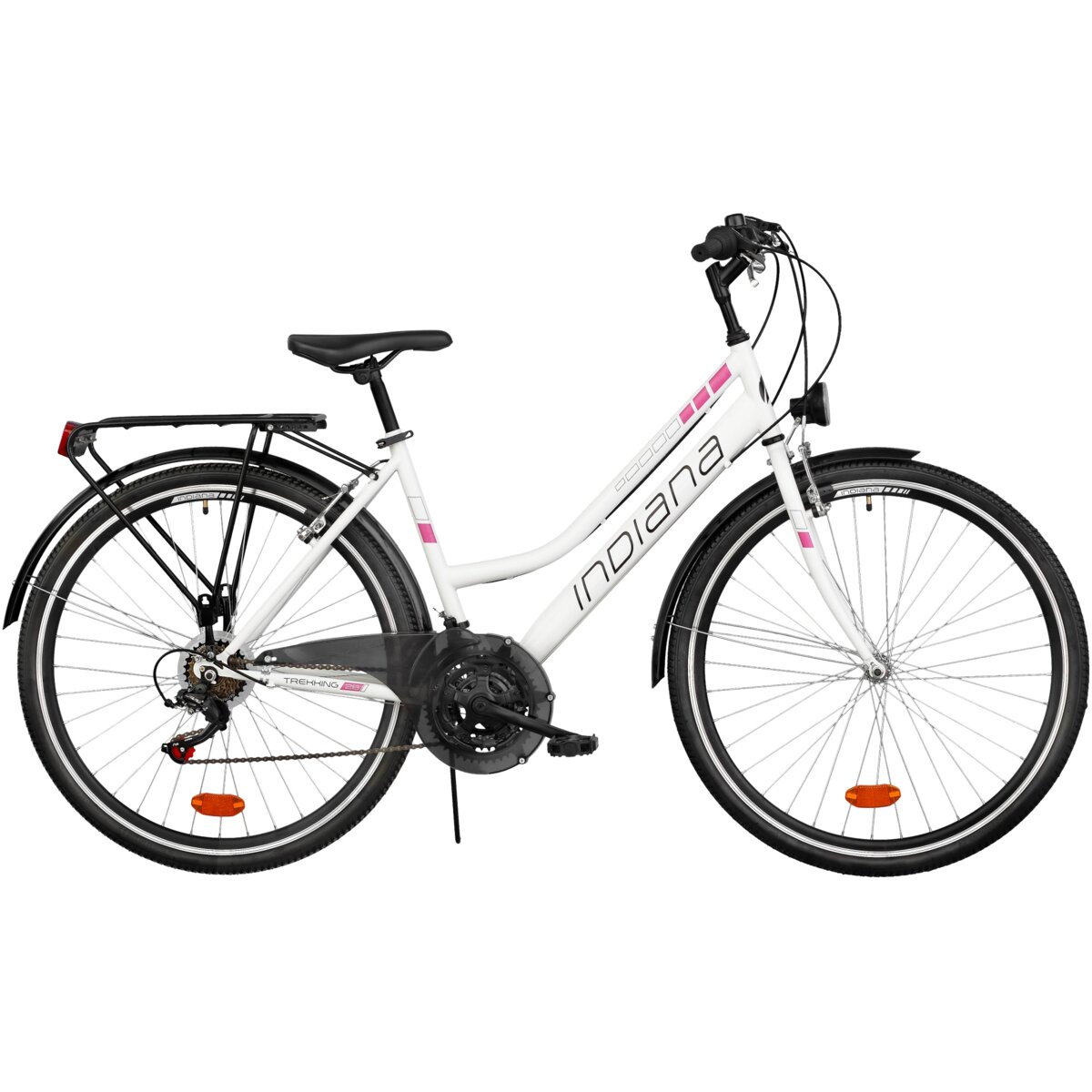 INDIANA Trekker D19 28 cali damski Białofioletowy Rower trekkingowy