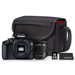 Aparat CANON EOS 4000D + Obiektyw 18-55mm + Torba + Karta pamięci SDHC 16GB