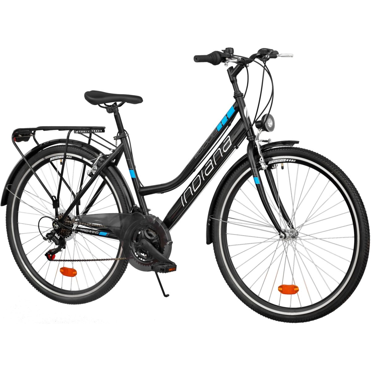 INDIANA Trekker D19 28 cali damski Czarnoniebieski Rower trekkingowy