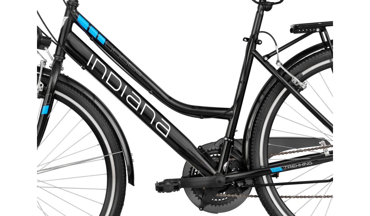INDIANA Trekker D19 28 cali damski Czarnoniebieski Rower trekkingowy