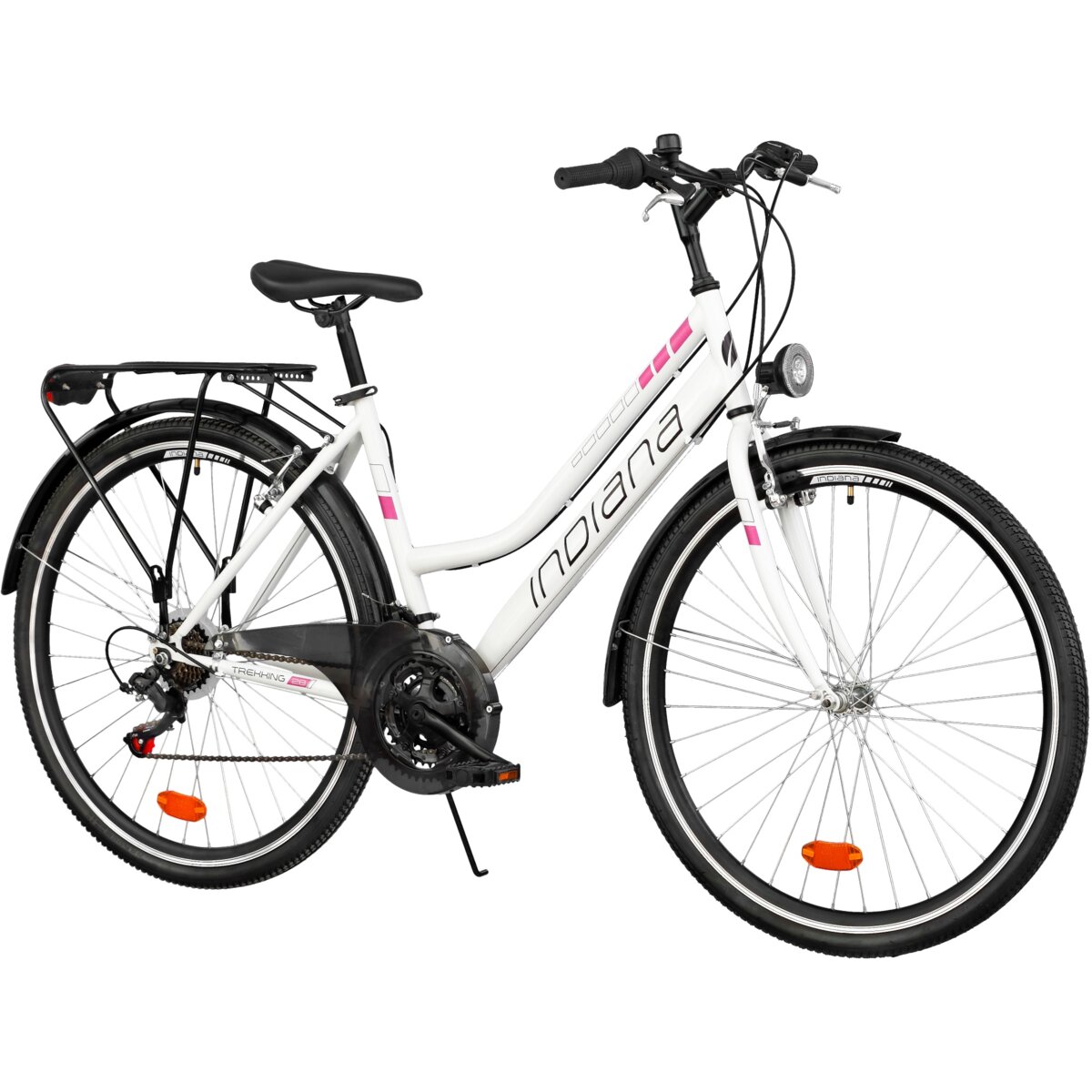 INDIANA Trekker D19 28 cali damski Białofioletowy Rower trekkingowy