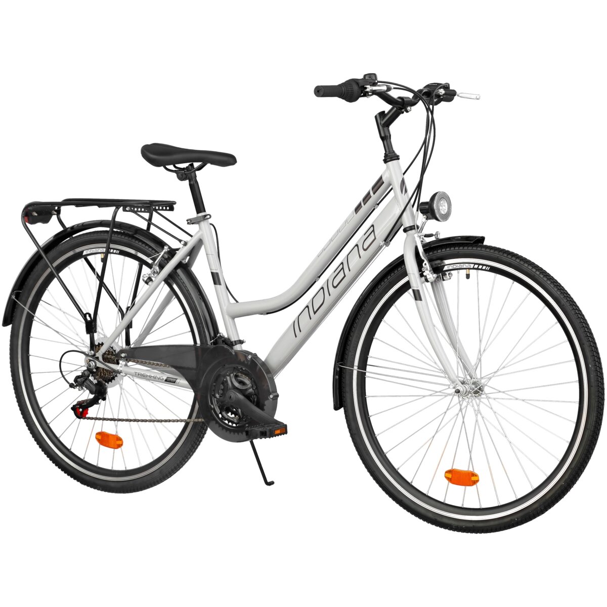 INDIANA Trekker D17 26 cali damski Szaroczarny Rower trekkingowy