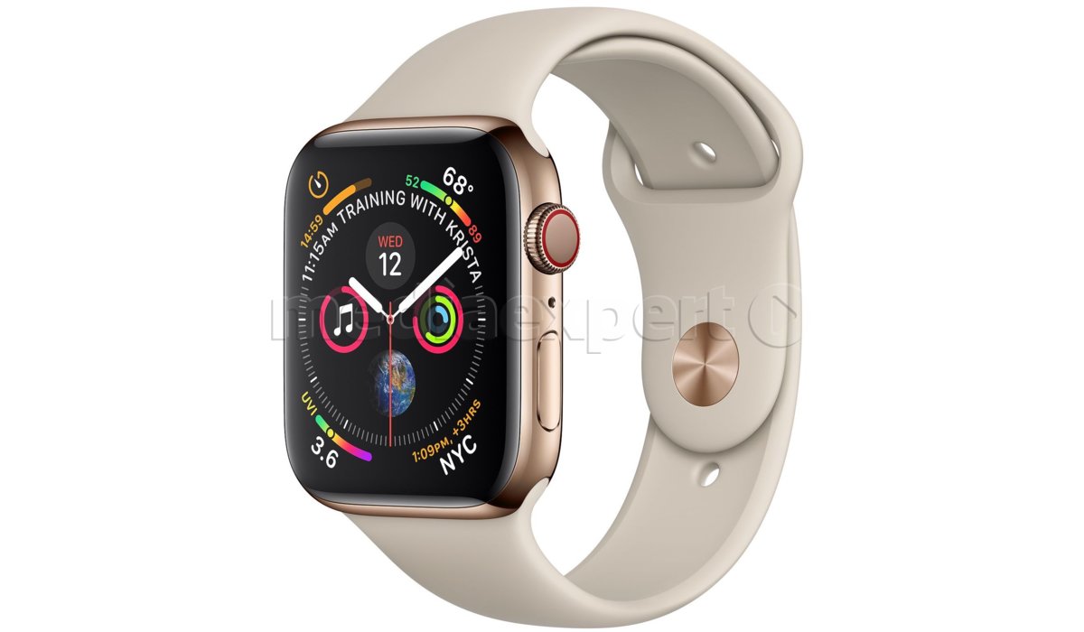 APPLE Watch 4 Cellular 44mm (Złoty z opaską sportową w kolorze