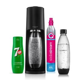 SATURATOR SODASTREAM TERRA CZARNY + 2 BUTELKI + SYROP 7UP