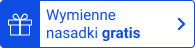 emblemat z niebieskim napisem wymienne nasadki gratis