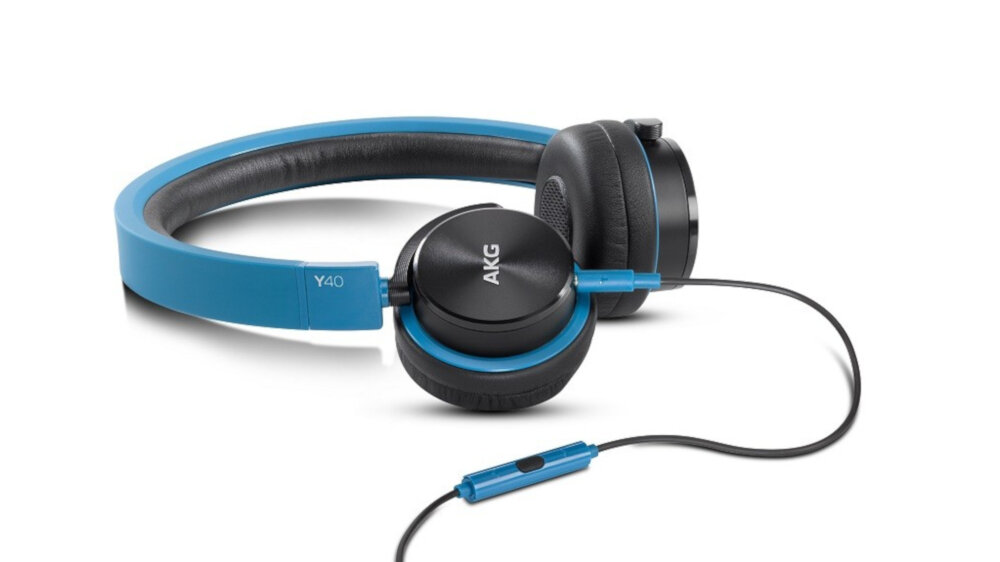 Słuchawki Nauszne AKG Y40 Niebieski - Przewód Audio