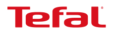 Logo Tefal w czerwonym kolorze na przezroczystym tle.