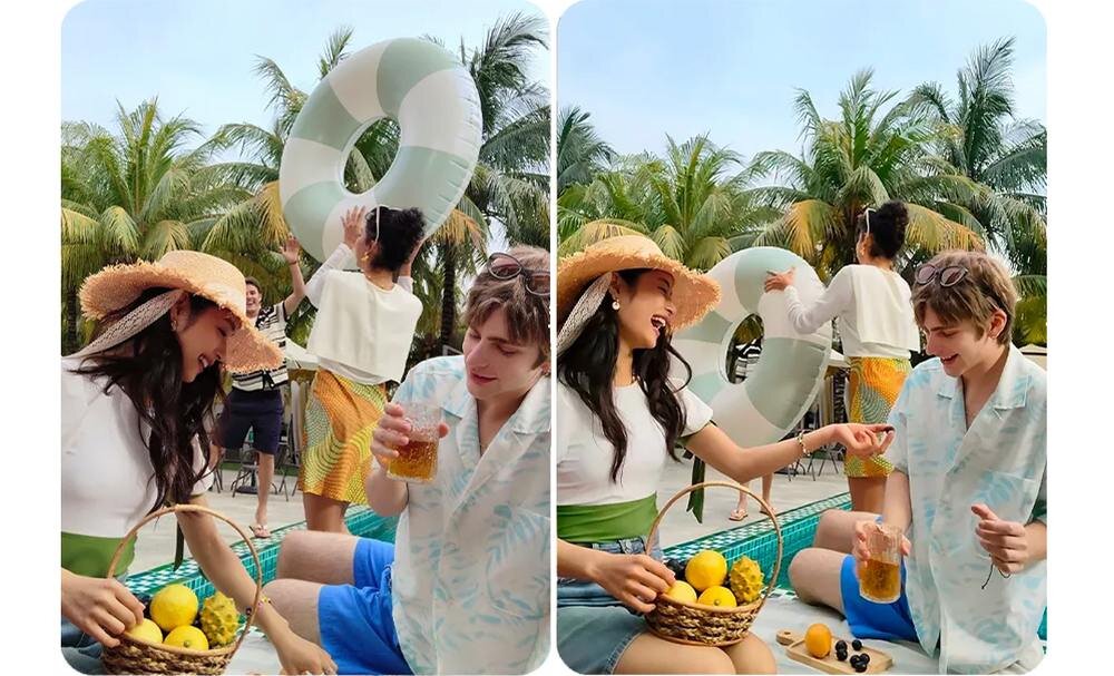 Smartfon OPPO Reno 13 FS 5G 2 zdjęcia na plaży  