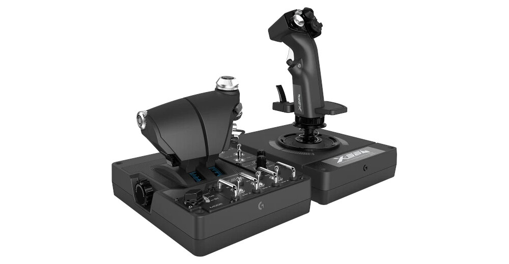 Kontroler LOGITECH G X56 Hotas RGB (PC) minidrążki efekty wizualne podświetlenie RGB