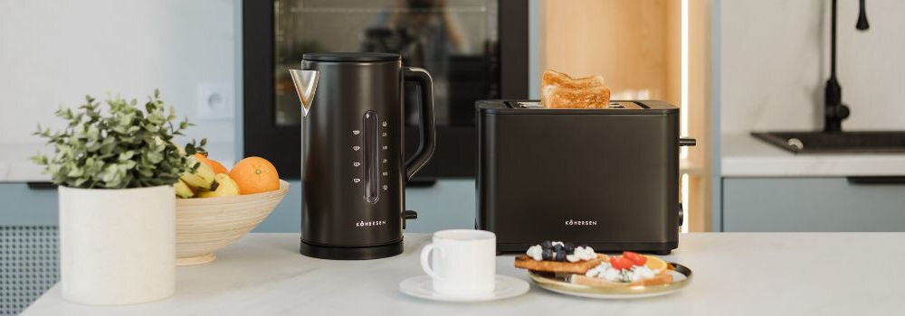 Czajnik KOHERSEN Modern Matt A451 Estetyczny wygląd prezentacja czarny kolor kolorystyka