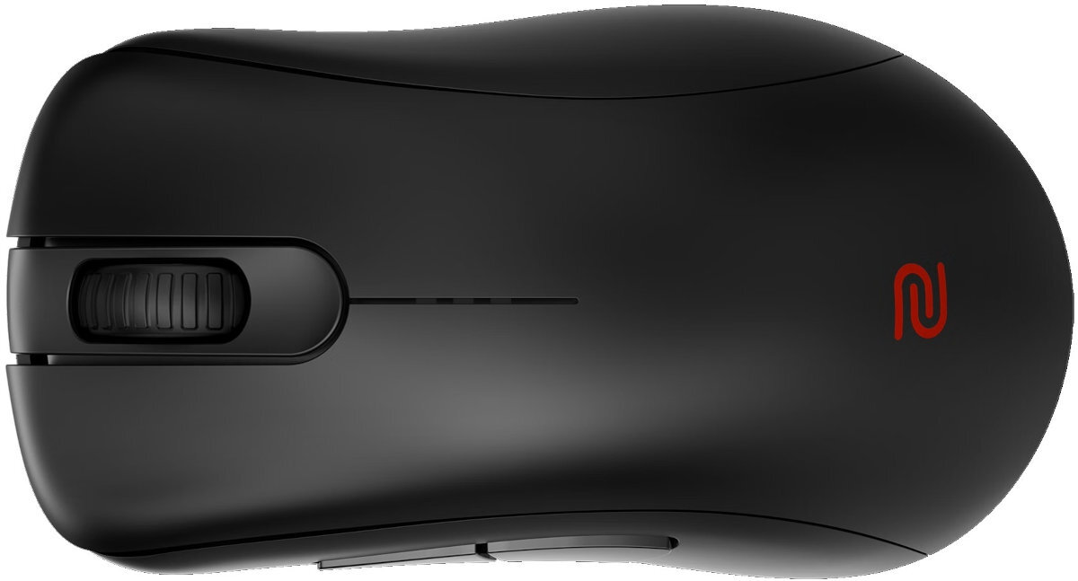 ZOWIE EC2-DW 129,4 x 69,3 x 42,3 mm 63 g swobodne i precyzyjne ruchy dłoni Gładka powierzchnia zaokrąglone krawędzie - mysz na białym tle od góry