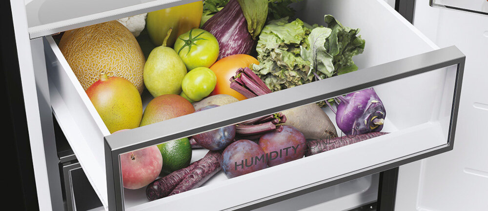 LODÓWKA HAIER HDR7619DNGB szuflada świeżość owoce warzywa Humidity Zone HCS kontrol system świeżość