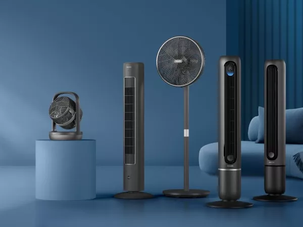 Na zdjęciu pokazano modele wentylatorów Philips biurkowe oraz wieżowe w kolorze czarnym.