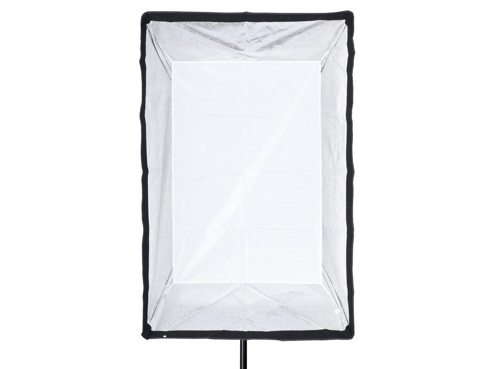 Quadralite Softbox 120x80 podwojny dyfuzor i srebrne wnetrze wnętrze czaszy z dyfuzorem 