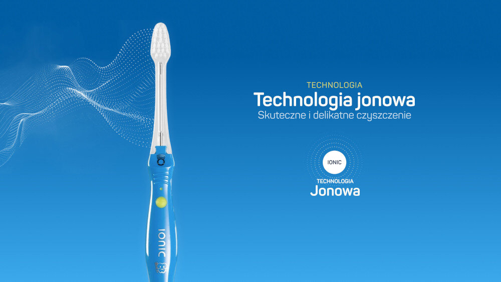Szczoteczka do zębów TESLA Kids TMT8 Niebieski zdjęcie lifestyle Wysoki poziom szczotkowania Japońska technologia jonowa czyste zęby bez mocnego szorowania