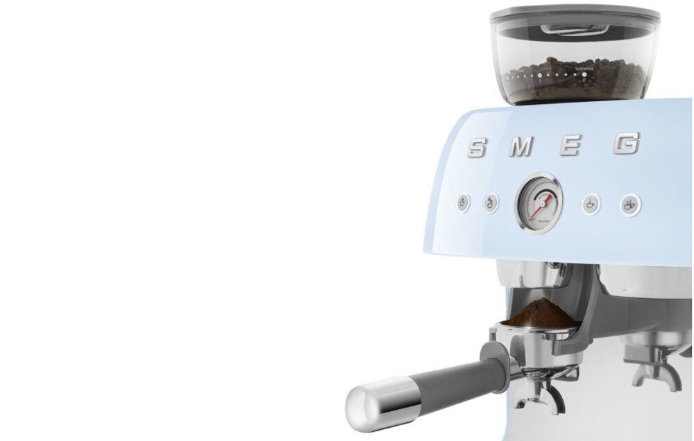 EKSPRES SMEG EGF03PBEU Doświadczenie baristyczne manometr dysza mielenie ziaren