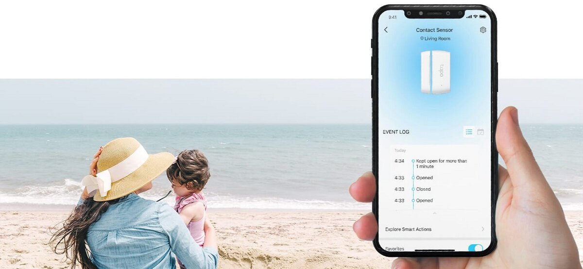 Czujnik ruchu TP-LINK Tapo Smart T110 Sensor ruchu Automatyczne włączanie Bezproblemowe działanie Mnogość ustawień