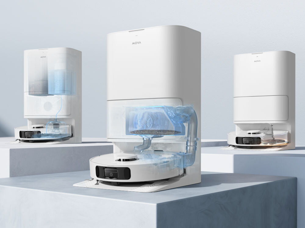 Robot sprzątający MOVA E40 Ultra MOVA E40 Ultra automatyczne pranie mopa zbiorniki 4.5 l czysta woda 4 l zużyta woda