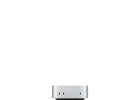 Mały, srebrny adapter z dwoma portami USB-C i jednym portem HDMI. Produkt jest minimalistyczny i kompaktowy.