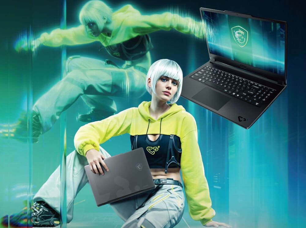 Laptop gamingowy MSI Raider A18 HX AI podczas rozgrywki, ekran 18 cali, karta graficzna NVIDIA GeForce RTX, procesor AMD Ryzen 9