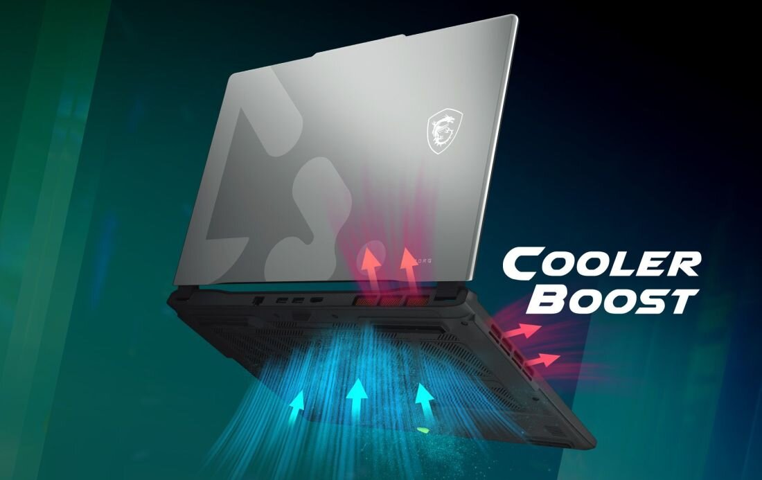 Układ chłodzenia MSI Raider A18 HX AI z dwoma wentylatorami i siedmioma ciepłowodami, system chłodzenia 3D