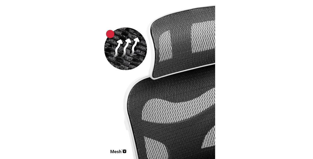 Fotel DIABLO CHAIRS V-COMMANDER BIALO-CZARNY materiał siatka 
