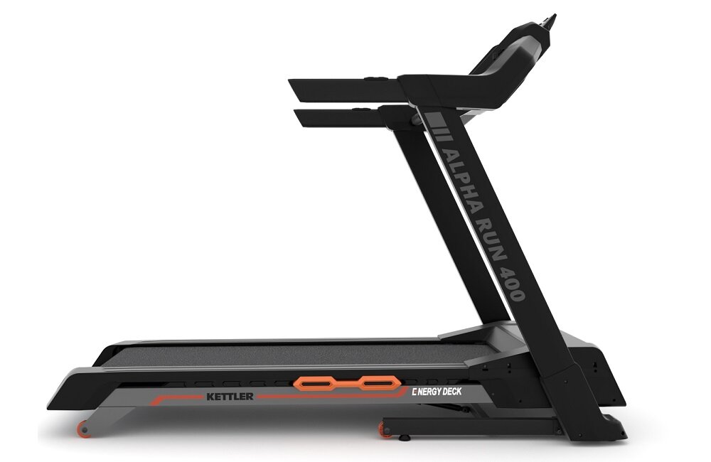 Bieżnia elektryczna KETTLER Alpha Run 400 cicha praca wysokiej jakości komputer treningowy intuicyjne menu Kółka transportowe sensory dotykowe