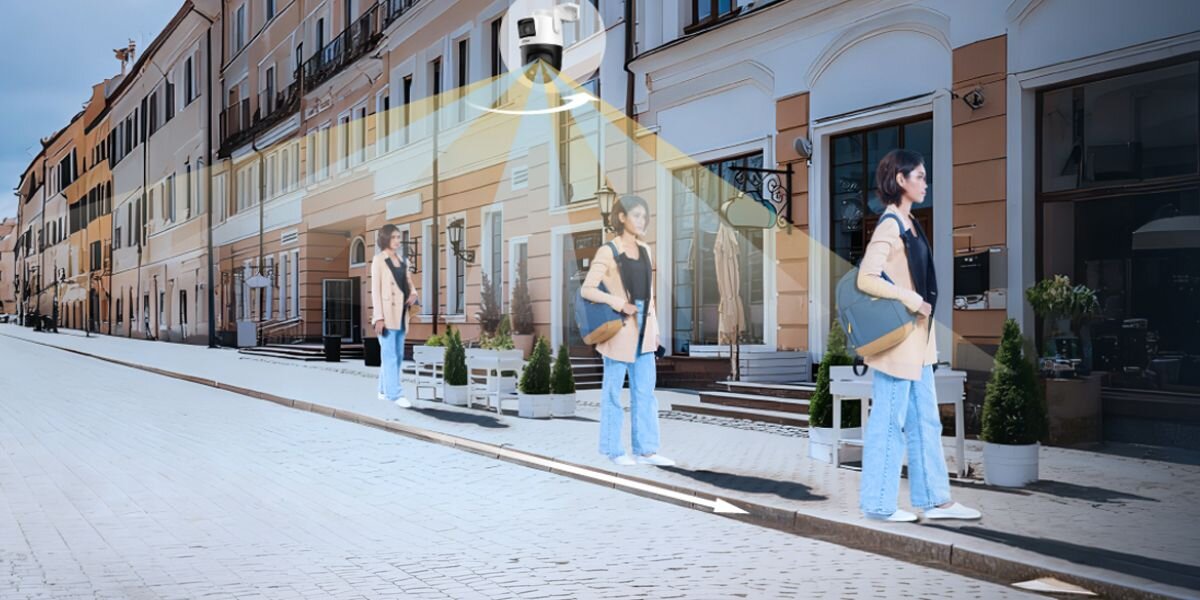 Kamera DAHUA P3D-3F-PV Zewnętrzna, Wi-Fi / LAN, Kamera obrotowa, łączność, Wi-Fi 6, Bluetooth, stabilność, Kamera Dahua z funkcją inteligentnego śledzenia osób na chodniku.