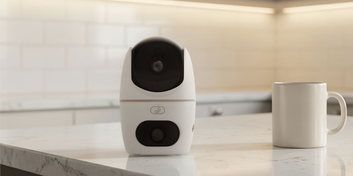 Kamera DAHUA H3D-3F Dual Wewnętrzna, Wi-Fi / LAN, Kamera obrotowa, obiektywy, PT, 3+3MP, aplikacja, Kamera Dahua Hero A1 Dual w kuchni, obiektywy 2K, bezpieczeństwo domu.