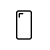 Ikona przedstawiająca kontur smartfona z jednym przyciskiem na boku. Tło jest białe.