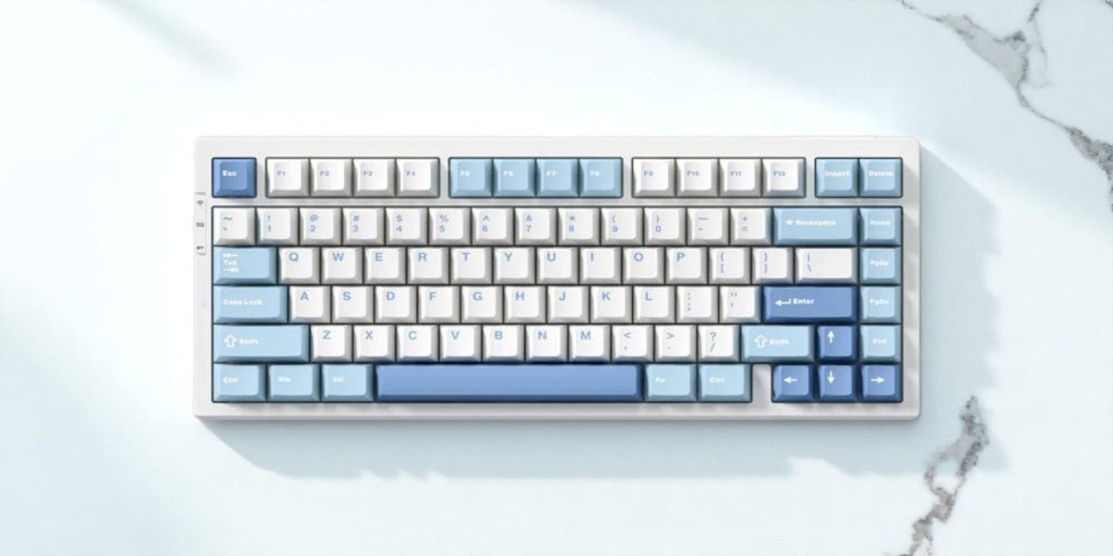 MCHOSE MC-G75 Solidna konstrukcja odporność 321,6 x 139,5 x 42,1 mm 965 g 1,36 kg - klawiatura z widoku od góry