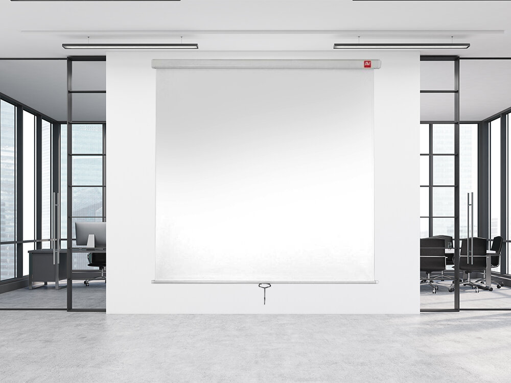 Ekran projekcyjny AVTEK Wall 200x200- Wyraźny obraz w formacie 1:1, czarne obramowanie