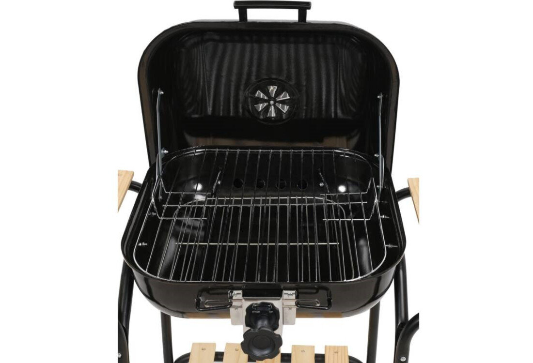 Grill węglowy LUND 99905 40 x 45 cm Emaliowana misa pokrywa pokrycie czyszczenue Pokrywa z uchwytem kontrola smak aromat