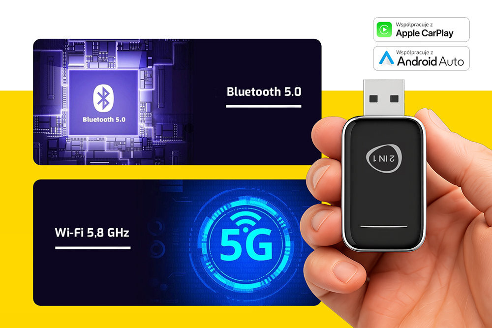 XENSO M1 Wi-Fi 5.8 GHz Bluetooth 5.0 szybkie parowanie i stabilną komunikację plug&play - bluetooth i wifi