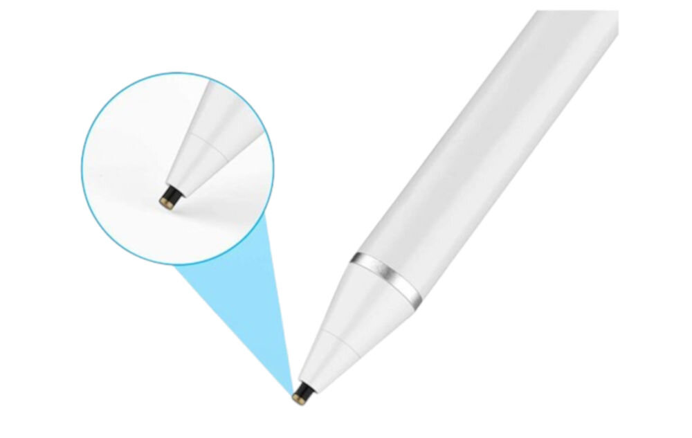 Rysik TECH-PROTECT Active Stylus Pen Biały pokazanie cienkiej końcówki o średnicy 1,4 milimetra