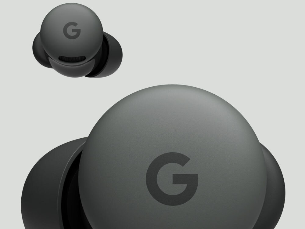 Słuchawki dokanałowe GOOGLE Pixel Buds 2a ANC zbliżenie na jedną ze słuchawek 11 milimetrowy przetwornik dynamiczny komora akustyczna korektor dźwięku